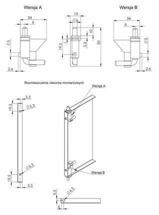 Right Edge Pin Hinge 0Z-0064