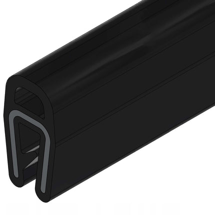 Upper Edge Seal with Bubble, Reinforced, Self-Clamping, 1-2 mm, EPDM, 1 m, 12EUK-0021