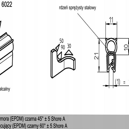 Universal Reinforced Edge Seal 1 m 12EUK-0022