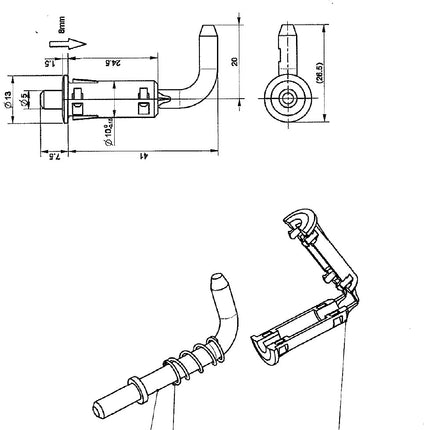 Snap-On Pin Hinge 48.50 mm 0Z-0053